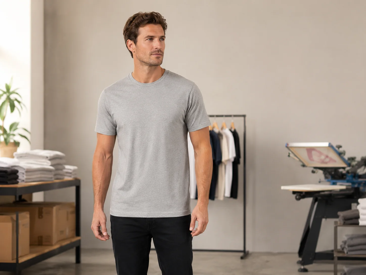Basic blank men's T-shirt for private label and bulk orders