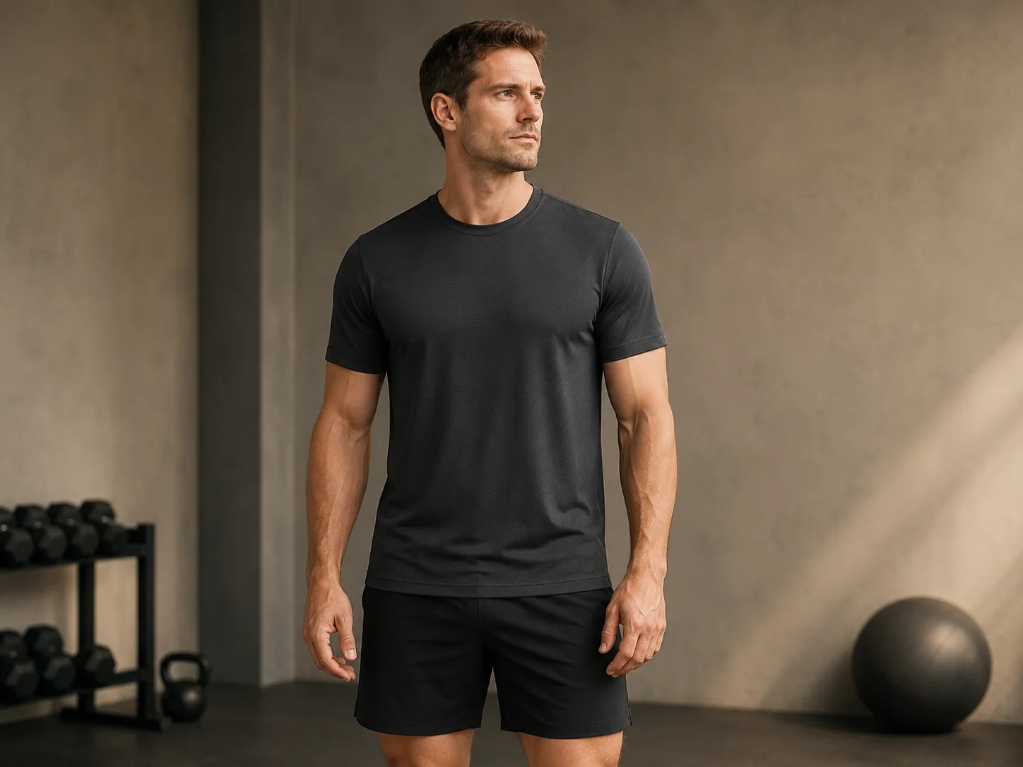 High-performance blend men's T-shirt in a training environment